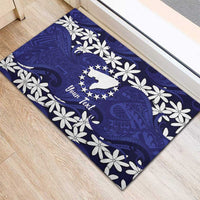 Personalised Cook Islands Pukapuka Rubber Doormat Tiare Maori Polynesian Waves Tattoo