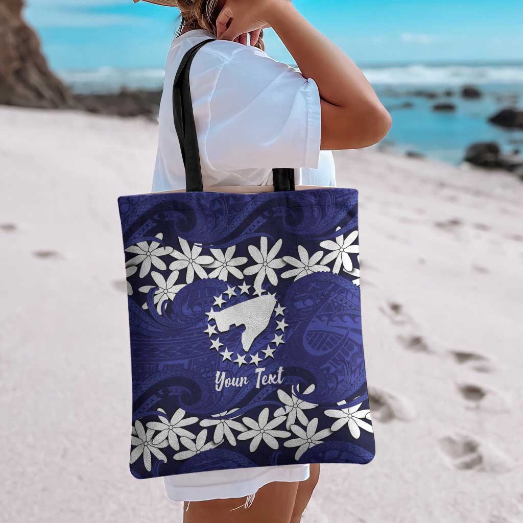 Personalised Cook Islands Pukapuka Tote Bag Tiare Maori Polynesian Waves Tattoo