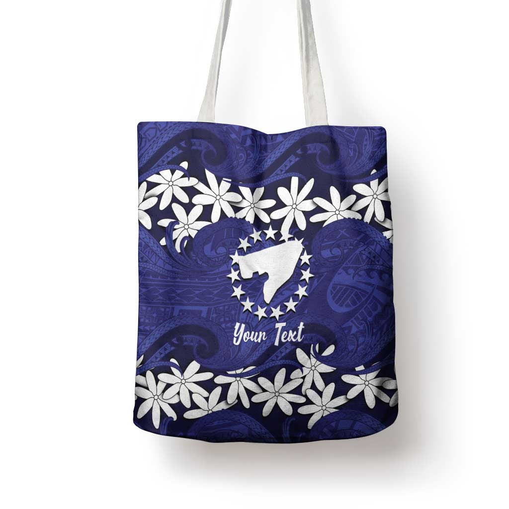 Personalised Cook Islands Pukapuka Tote Bag Tiare Maori Polynesian Waves Tattoo