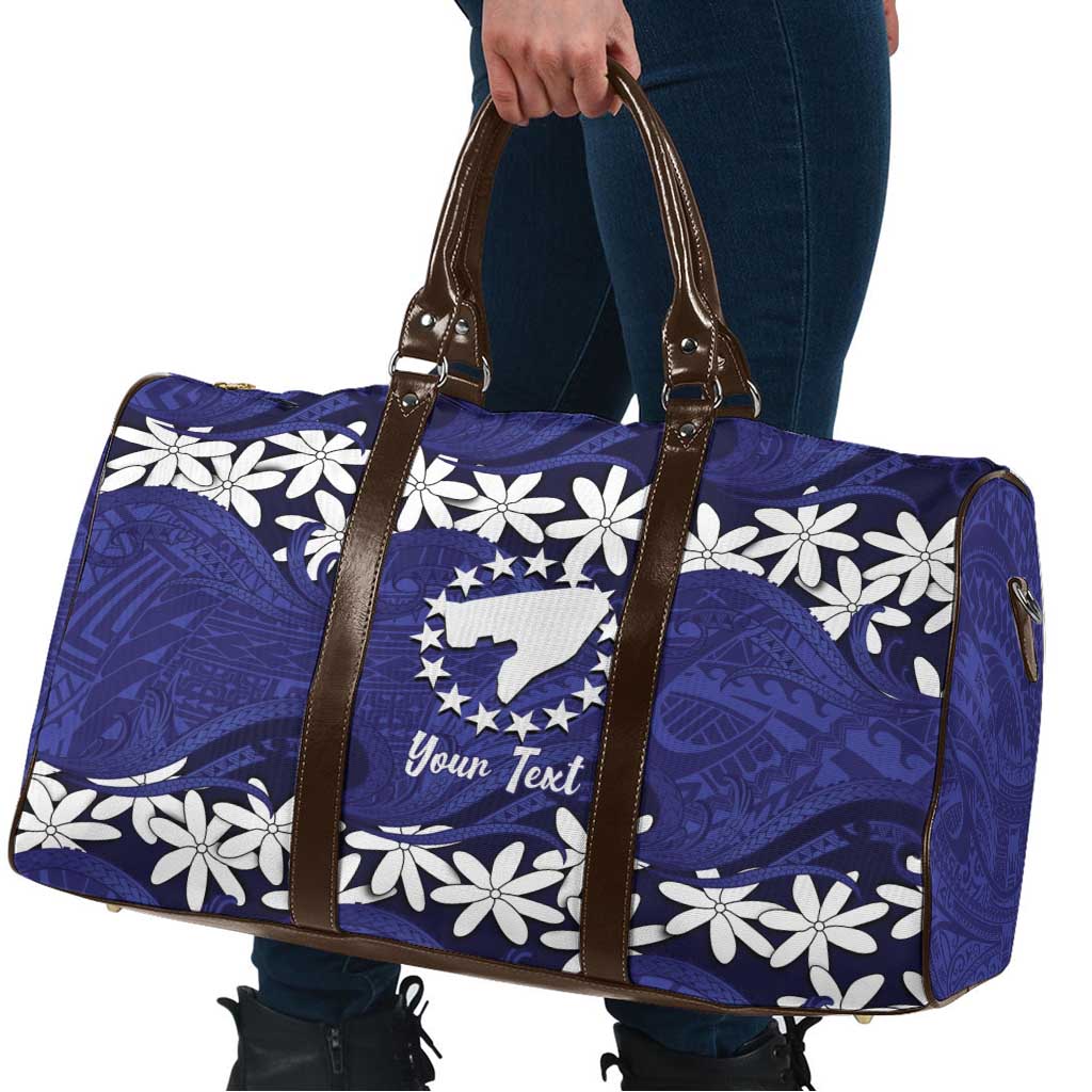 Personalised Cook Islands Pukapuka Travel Bag Tiare Maori Polynesian Waves Tattoo