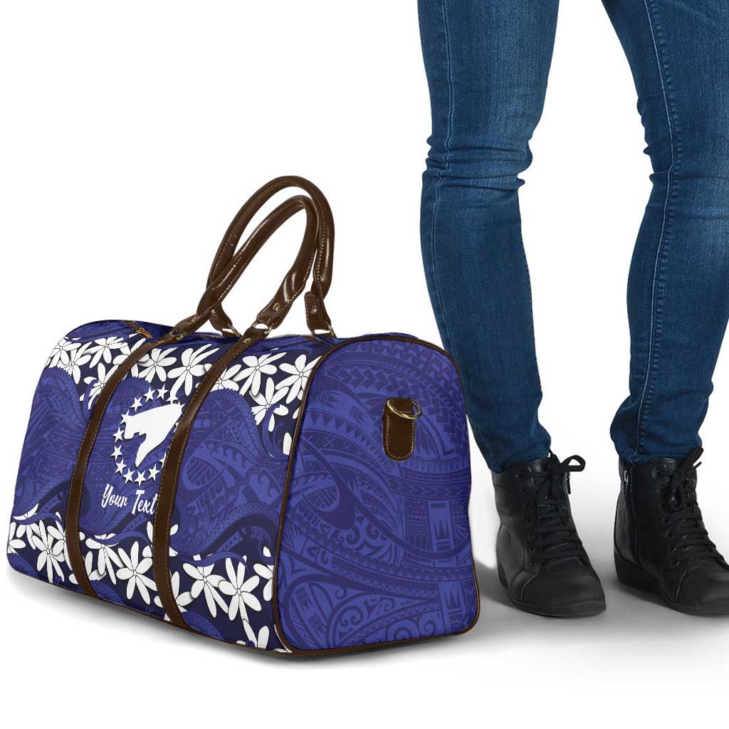 Personalised Cook Islands Pukapuka Travel Bag Tiare Maori Polynesian Waves Tattoo
