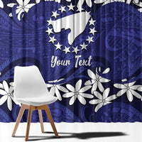 Personalised Cook Islands Pukapuka Window Curtain Tiare Maori Polynesian Waves Tattoo