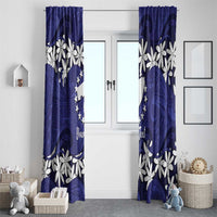 Personalised Cook Islands Pukapuka Window Curtain Tiare Maori Polynesian Waves Tattoo
