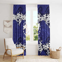 Personalised Cook Islands Pukapuka Window Curtain Tiare Maori Polynesian Waves Tattoo