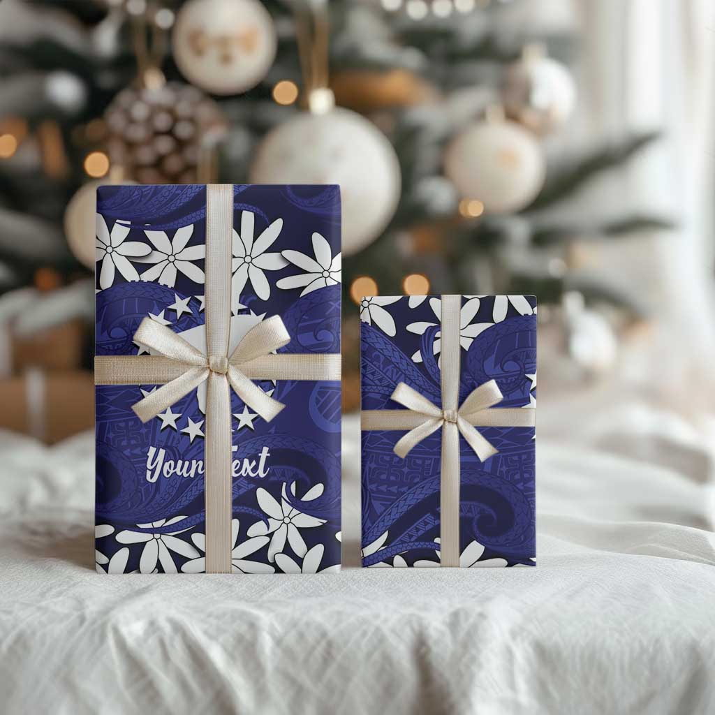 Personalised Cook Islands Pukapuka Wrapping Paper Tiare Maori Polynesian Waves Tattoo