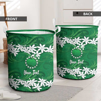 Personalised Cook Islands Rarotonga Laundry Basket Tiare Maori Polynesian Waves Tattoo