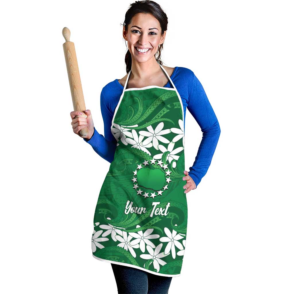 Personalised Cook Islands Rarotonga Apron Tiare Maori Polynesian Waves Tattoo