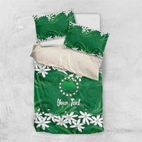 Personalised Cook Islands Rarotonga Bedding Set Tiare Maori Polynesian Waves Tattoo