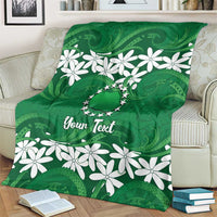 Personalised Cook Islands Rarotonga Blanket Tiare Maori Polynesian Waves Tattoo