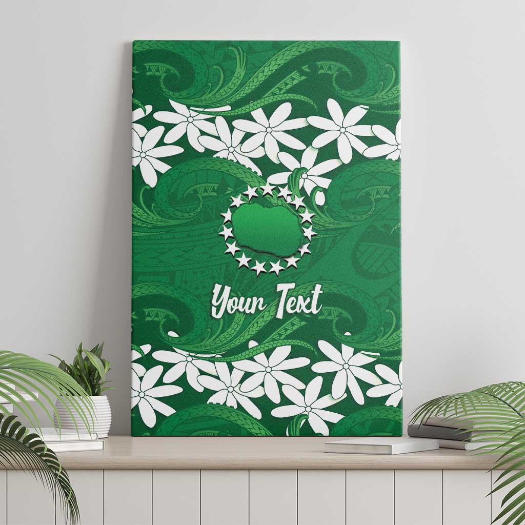 Personalised Cook Islands Rarotonga Canvas Wall Art Tiare Maori Polynesian Waves Tattoo