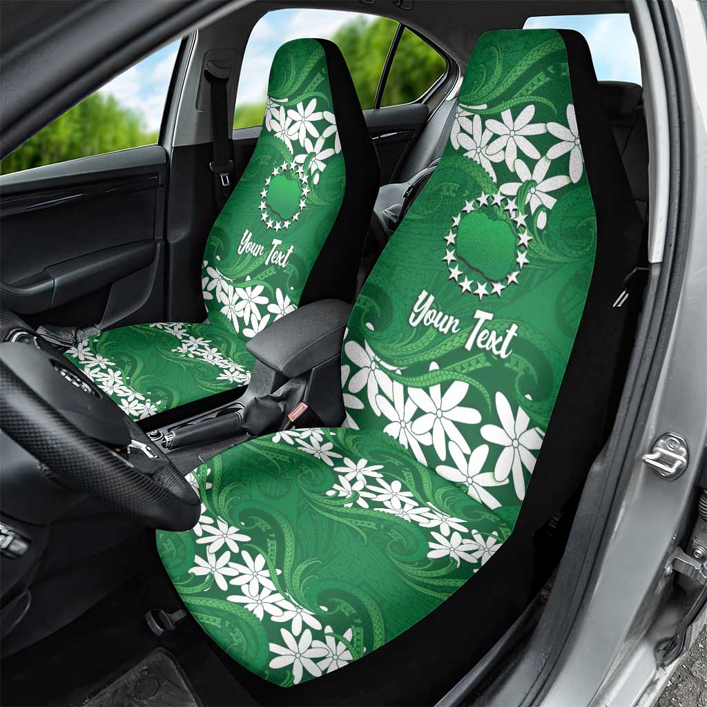 Personalised Cook Islands Rarotonga Car Seat Cover Tiare Maori Polynesian Waves Tattoo