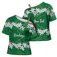 Personalised Cook Islands Rarotonga Cross Shoulder Shirt Tiare Maori Polynesian Waves Tattoo
