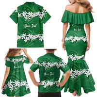 Personalised Cook Islands Rarotonga Family Matching Mermaid Dress and Hawaiian Shirt Tiare Maori Polynesian Waves Tattoo LT14 - Polynesian Pride
