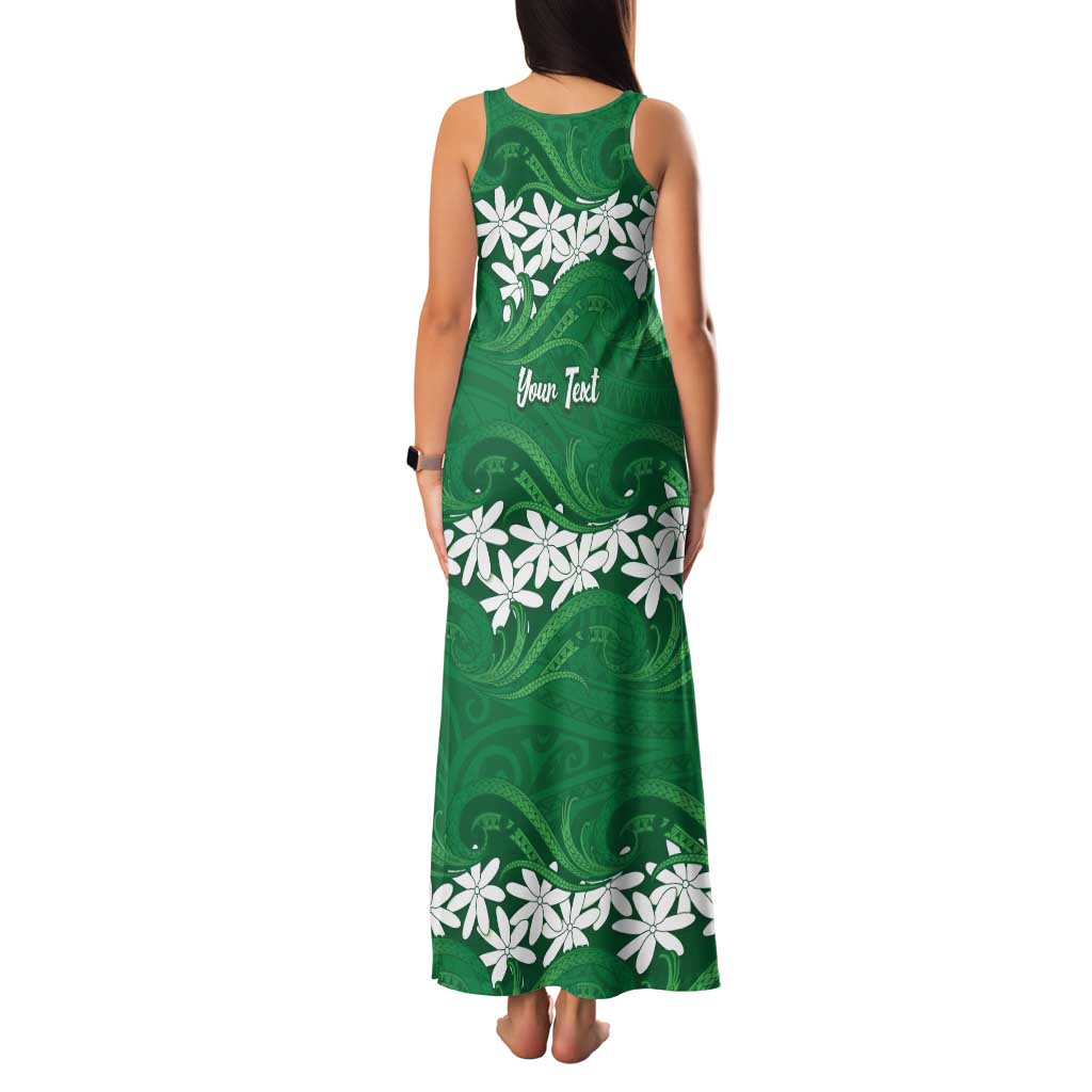 Personalised Cook Islands Rarotonga Family Matching Tank Maxi Dress and Hawaiian Shirt Tiare Maori Polynesian Waves Tattoo LT14 - Polynesian Pride