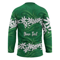 Personalised Cook Islands Rarotonga Hockey Jersey Tiare Maori Polynesian Waves Tattoo