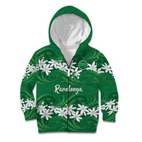 Personalised Cook Islands Rarotonga Kid Hoodie Tiare Maori Polynesian Waves Tattoo