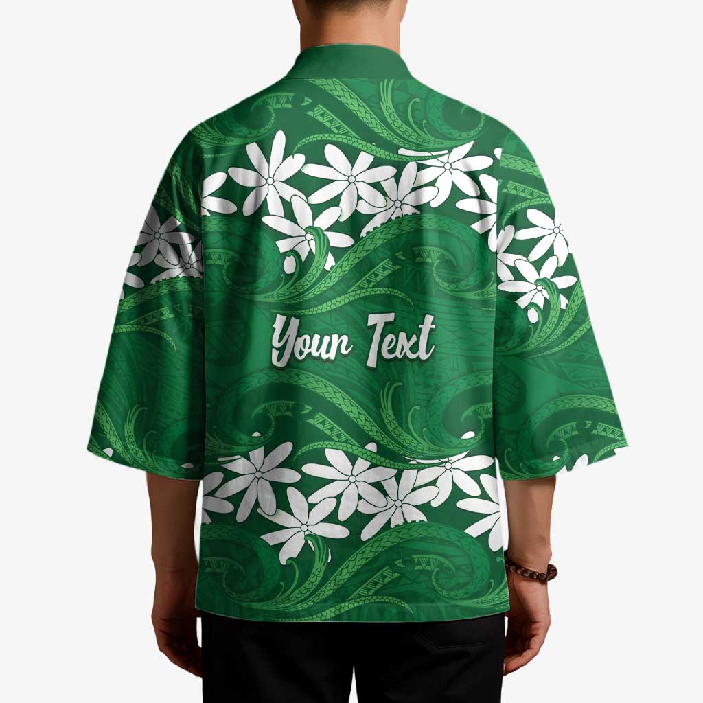 Personalised Cook Islands Rarotonga Kimono Tiare Maori Polynesian Waves Tattoo