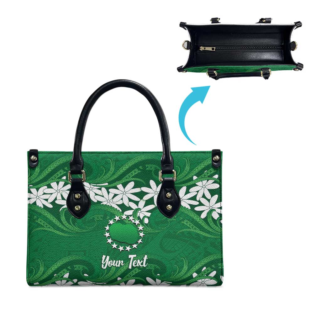 Personalised Cook Islands Rarotonga Leather Bag Tiare Maori Polynesian Waves Tattoo