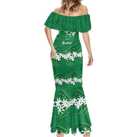 Personalised Cook Islands Rarotonga Mermaid Dress Tiare Maori Polynesian Waves Tattoo