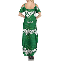 Personalised Cook Islands Rarotonga Summer Maxi Dress Tiare Maori Polynesian Waves Tattoo