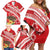 Kingdom Of Tonga Emancipation Day Family Matching Off Shoulder Short Dress and Hawaiian Shirt Tongan Ngatu With Kumete Red