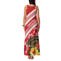 Kingdom Of Tonga Emancipation Day Family Matching Tank Maxi Dress and Hawaiian Shirt Tongan Ngatu With Kumete Red LT14 - Polynesian Pride