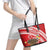 Kingdom Of Tonga Emancipation Day Leather Tote Bag Tongan Ngatu With Kumete Red