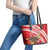 Kingdom Of Tonga Emancipation Day Leather Tote Bag Tongan Ngatu With Kumete Red