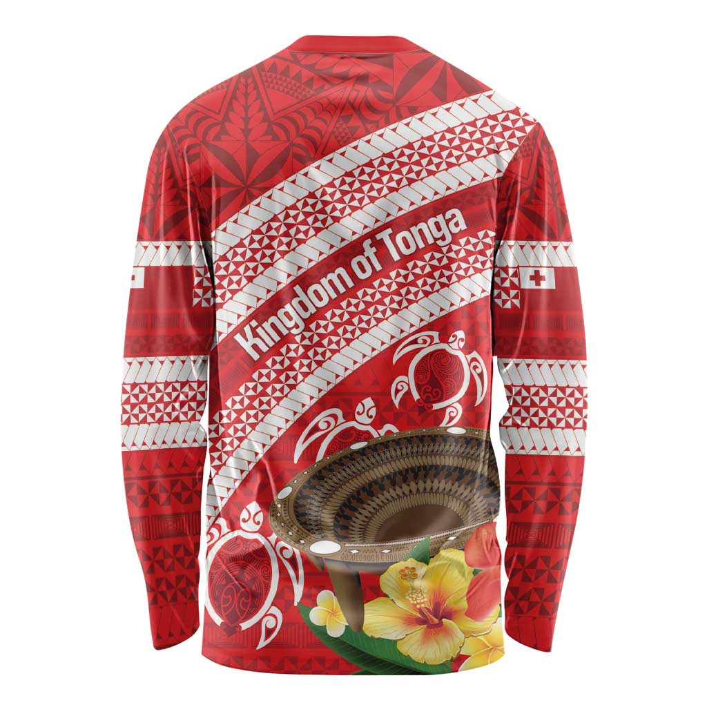 Kingdom Of Tonga Emancipation Day Long Sleeve Shirt Tongan Ngatu With Kumete Red