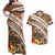 Kingdom Of Tonga Emancipation Day Couples Matching Off Shoulder Maxi Dress and Hawaiian Shirt Tongan Ngatu With Kumete Brown