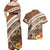 Kingdom Of Tonga Emancipation Day Couples Matching Off Shoulder Maxi Dress and Hawaiian Shirt Tongan Ngatu With Kumete Brown