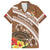 Kingdom Of Tonga Emancipation Day Family Matching Off Shoulder Maxi Dress and Hawaiian Shirt Tongan Ngatu With Kumete Brown