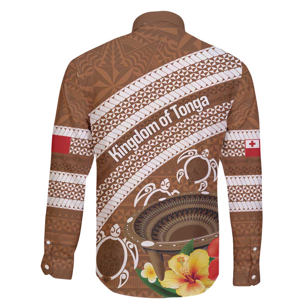 Kingdom Of Tonga Emancipation Day Family Matching Short Sleeve Bodycon Dress and Hawaiian Shirt Tongan Ngatu With Kumete Brown LT14 - Polynesian Pride