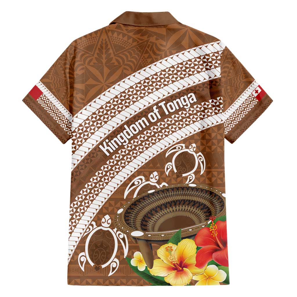 Kingdom Of Tonga Emancipation Day Hawaiian Shirt Tongan Ngatu With Kumete Brown