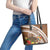 Kingdom Of Tonga Emancipation Day Leather Tote Bag Tongan Ngatu With Kumete Brown