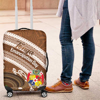 Kingdom Of Tonga Emancipation Day Luggage Cover Tongan Ngatu With Kumete Brown