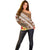 Kingdom Of Tonga Emancipation Day Off Shoulder Sweater Tongan Ngatu With Kumete Brown