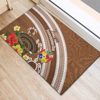 Kingdom Of Tonga Emancipation Day Rubber Doormat Tongan Ngatu With Kumete Brown