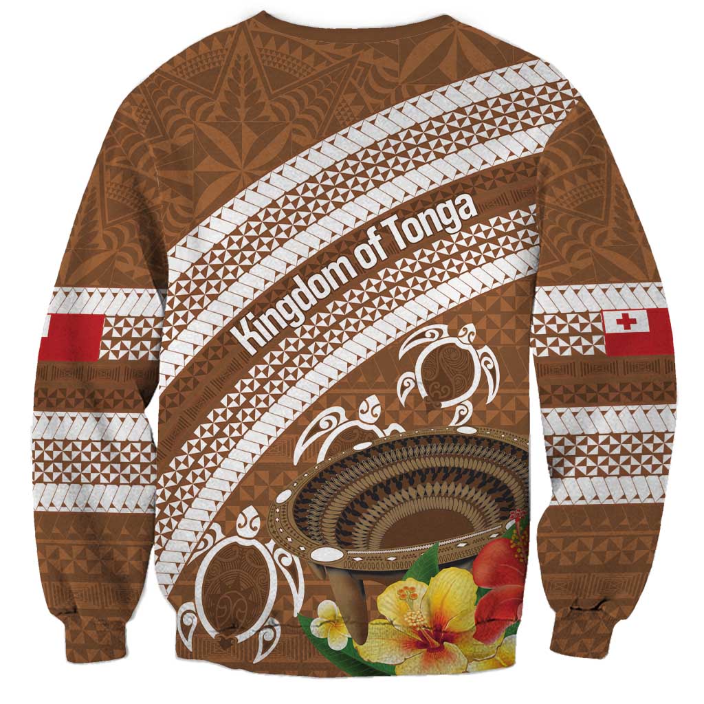 Kingdom Of Tonga Emancipation Day Sweatshirt Tongan Ngatu With Kumete Brown