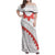 Tonga White Sunday Family Matching Off Shoulder Maxi Dress and Hawaiian Shirt Heilala Flowers Tongan Ngatu Pattern
