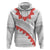 Tonga White Sunday Hoodie Heilala Flowers Tongan Ngatu Pattern