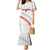 Tonga White Sunday Mermaid Dress Heilala Flowers Tongan Ngatu Pattern