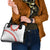 Tonga White Sunday Shoulder Handbag Heilala Flowers Tongan Ngatu Pattern