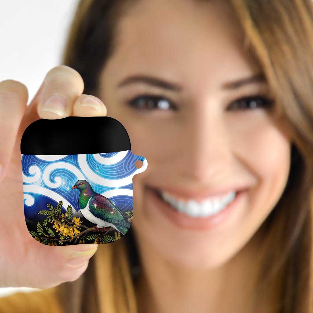 Kekeru New Zealand Matariki AirPods Case Kukupa Kowhai Maori New Year Blue Version