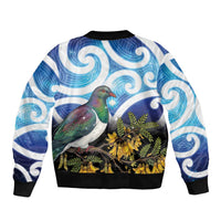 Kekeru New Zealand Matariki Bomber Jacket Kukupa Kowhai Maori New Year Blue Version