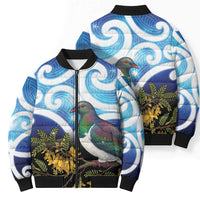 Kekeru New Zealand Matariki Bomber Puffer Jacket Kukupa Kowhai Maori New Year Blue Version