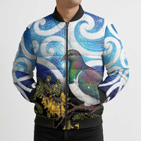 Kekeru New Zealand Matariki Bomber Puffer Jacket Kukupa Kowhai Maori New Year Blue Version