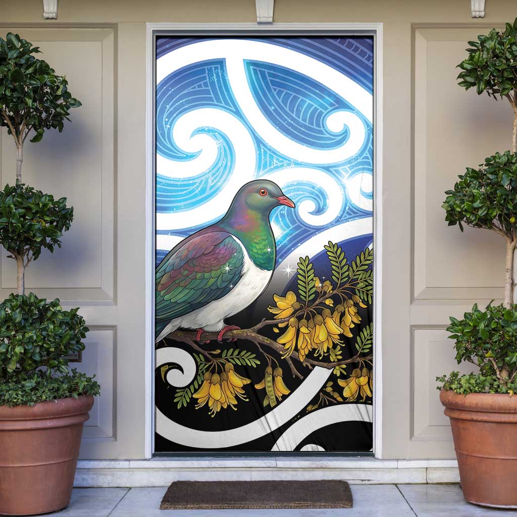 Kekeru New Zealand Matariki Door Cover Kukupa Kowhai Maori New Year Blue Version