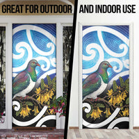 Kekeru New Zealand Matariki Door Cover Kukupa Kowhai Maori New Year Blue Version
