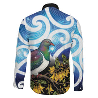 Kekeru New Zealand Matariki Family Matching Short Sleeve Bodycon Dress and Hawaiian Shirt Kukupa Kowhai Maori New Year Blue Version LT14 - Polynesian Pride
